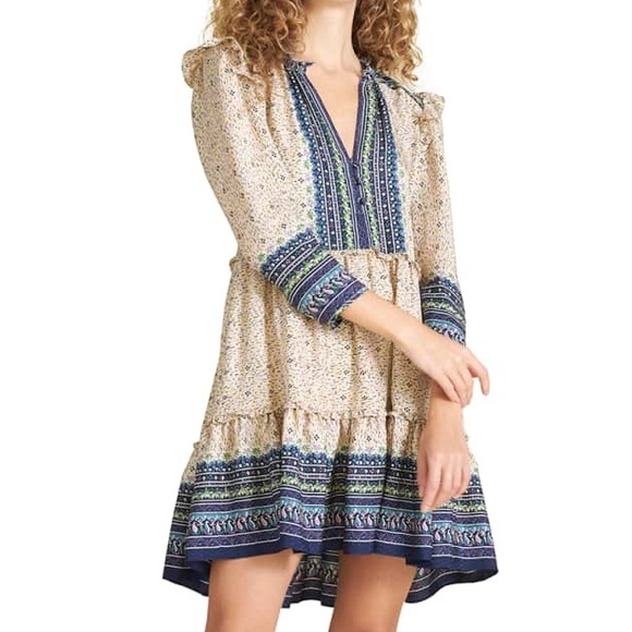 VERONICA BEARD BOHO FLORAL SILK MINI DRESS SIZE 4 - Picture 12 of 13